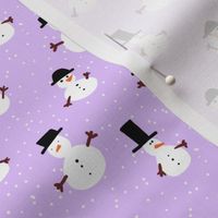 Funny Cute Snowmen Purple