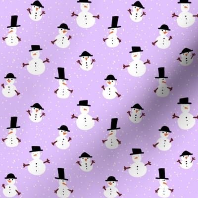 Funny Cute Snowmen Purple