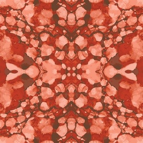 Abstract Ruby Red Alcohol Ink - symmetrical ink blotches