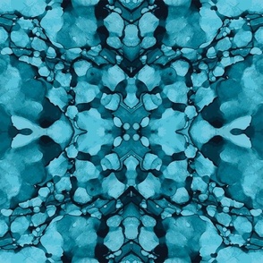 Blue Tones Alcohol Ink - Symmetrical splatter - modern abstract
