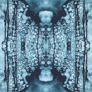Alcohol ink - Winter Ice Blue/Grey Alcohol Inks - Symmetrical Modern Fluid Abstract