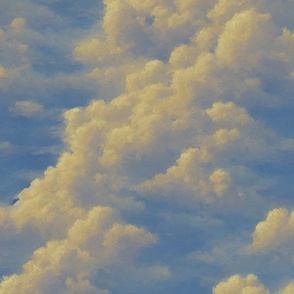 Fluffy White Clouds with a Diagonal Cloudfront