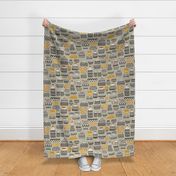 coffee break - fika - neutral / mustard / orange (large scale)