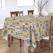 coffee break - fika - neutral / mustard / orange (large scale)