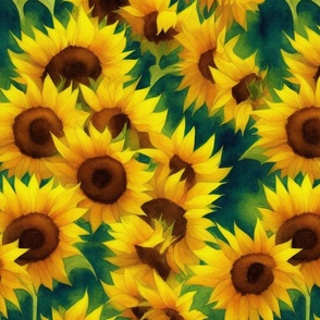 Sunflowers in Watercolor