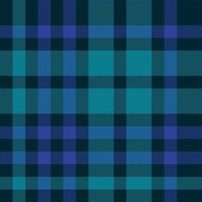 Thick and Thin Plaid in Blue and Teal Blue