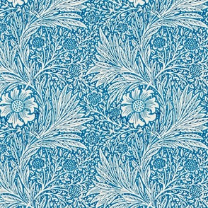 Marigold - by William Morris - MEDIUM -  original blue paper Antiqued  art nouveau art deco  background 