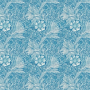Marigold - by William Morris - SMALL -  original blue paper Antiqued art nouveau art deco background 