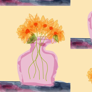 Purple Vase with Flowers