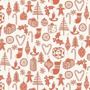 Christmas treats-plain-Small-Cream-Soft-red-Hufton-Studio
