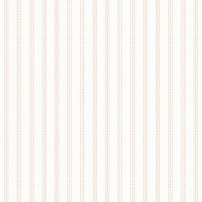 Nina Stripe: Blush Peach & White Dotted Stripe