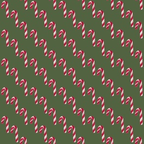 Candy cane green, candy cane stripe Christmas watercolor, 3.6 inch