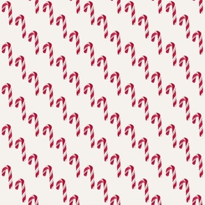 Candy cane off white, candy cane stripe Christmas watercolor, 3.6 inch
