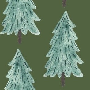 Scandi Trees green, watercolor tree, christmas tree, pine tree, 