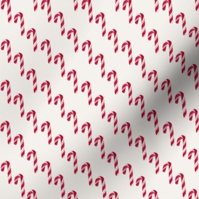 Candy cane diagonal stripe off white, christmas, watercolor 1.6 inch