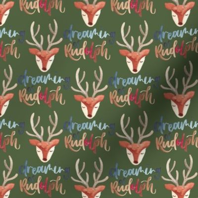 Dreaming of rudolph the red nosed reindeer / small / dark green with brown