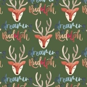 Dreaming of rudolph the red nosed reindeer / small / dark green with brown