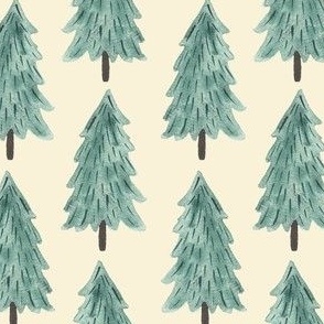 Scandi Trees cream 6 inch, christmas tree, watercolor tree, pine tree, woods
