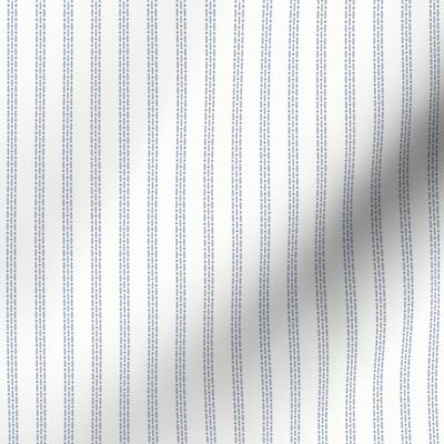 Nina Stripe: Denim Blue & White Dotted Stripe
