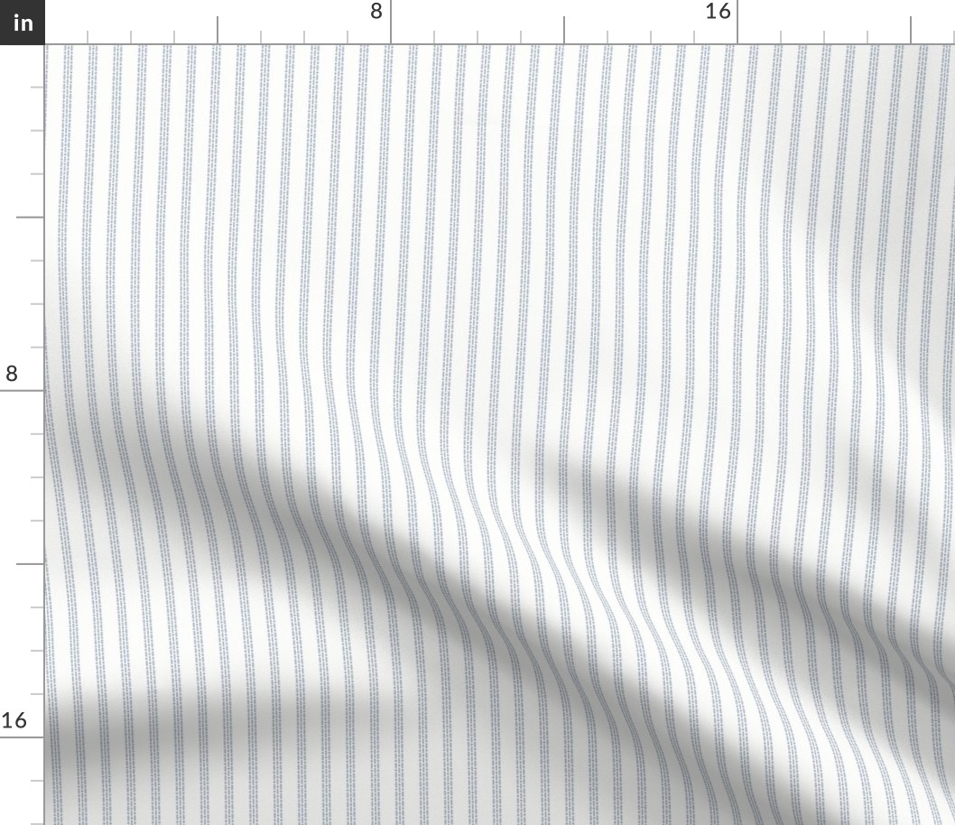 Nina Stripe: Denim Blue & White Dotted Stripe