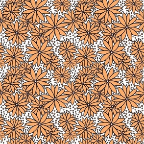 Pointed Flowers Pattern - Creamsicle