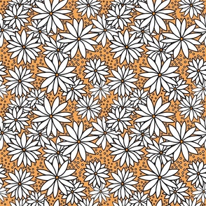 Pointed Flowers Pattern - Orange Retro