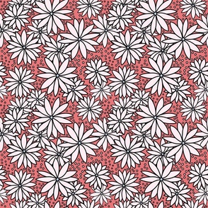 Pointed Flowers Pattern - Coral