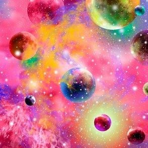 Galaxy orbit Pink hues Solar system 