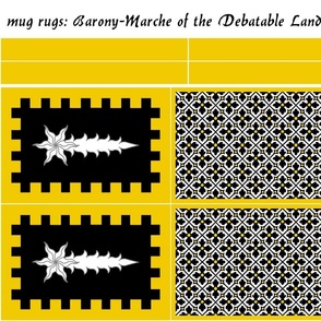 mug rugs: Barony-Marche of the Debatable Lands (SCA)