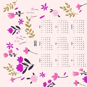 2023 Pink Florals Calendar 