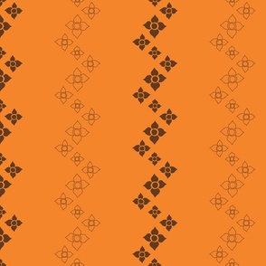 Zigzag Floral Pattern in Orange and Brown (medium)