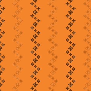 Zigzag Floral Pattern in Orange and Brown (small)