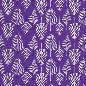 Simple Palm Leaf Pattern in Light Cream and Purple (medium)