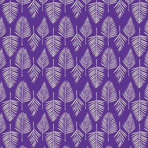 Simple Palm Leaf Pattern in Light Cream and Purple (small)