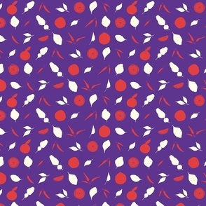 Lime, Chili and Leaf in Purple, Cream, Red (small)