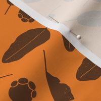 Banana Leaf and Elephant Footprint in Brown and Orange (small)