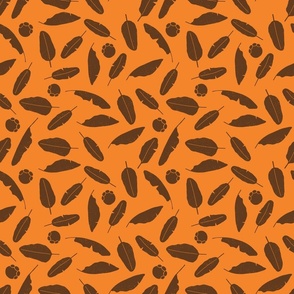 Banana Leaf and Elephant Footprint in Brown and Orange (small)