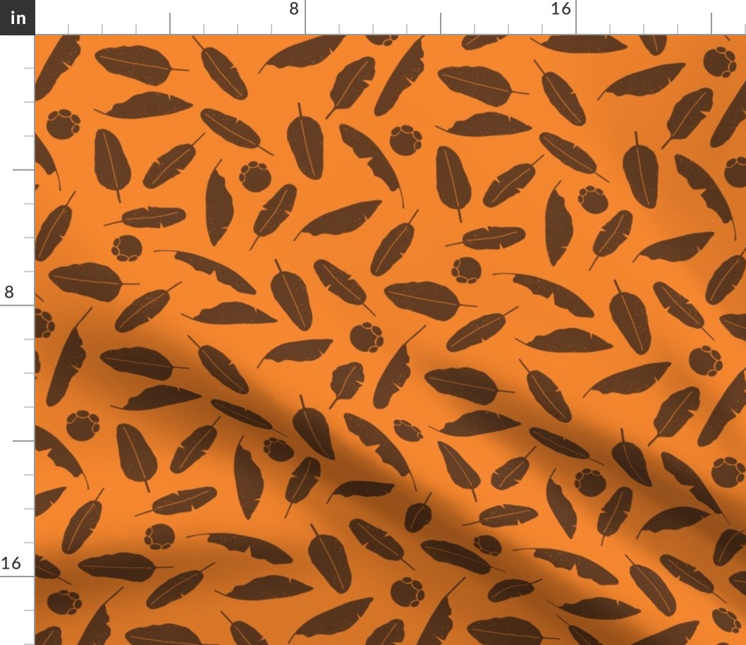 Banana Leaf and Elephant Footprint in Brown and Orange (small)