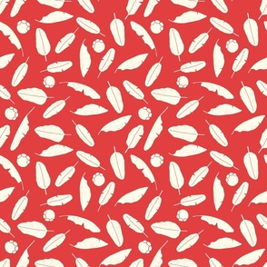 Banana Leaf and Elephant Footprint in Cream and Red (small)