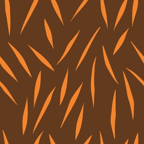 Scattered Thin Leaves in Orange and Brown (medium)
