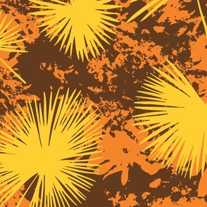 Fan Palms with Textures in Orange, Yellow and Brown (large)