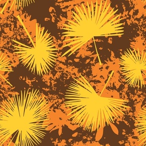 Fan Palms with Textures in Orange, Yellow and Brown (medium)