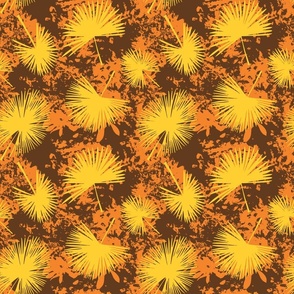 Fan Palms with Textures in Orange, Yellow and Brown (small)