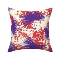 Fan Palms with Textures in Purple, Red and Cream (medium)