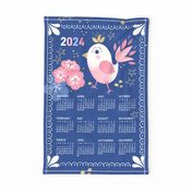 2024 Calendar, Sunday / Playful Bird