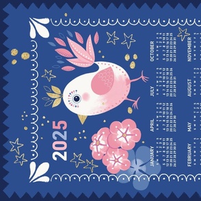 2024 Calendar, Sunday / Playful Bird