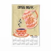Wall hanging + Tea Towel Calendar 2024 Coffee break