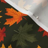 Colorful Fall Maple Leaves - Green