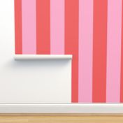 6" wide stripes/coral pink
