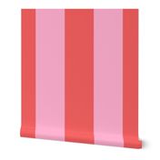 6" wide stripes/coral pink